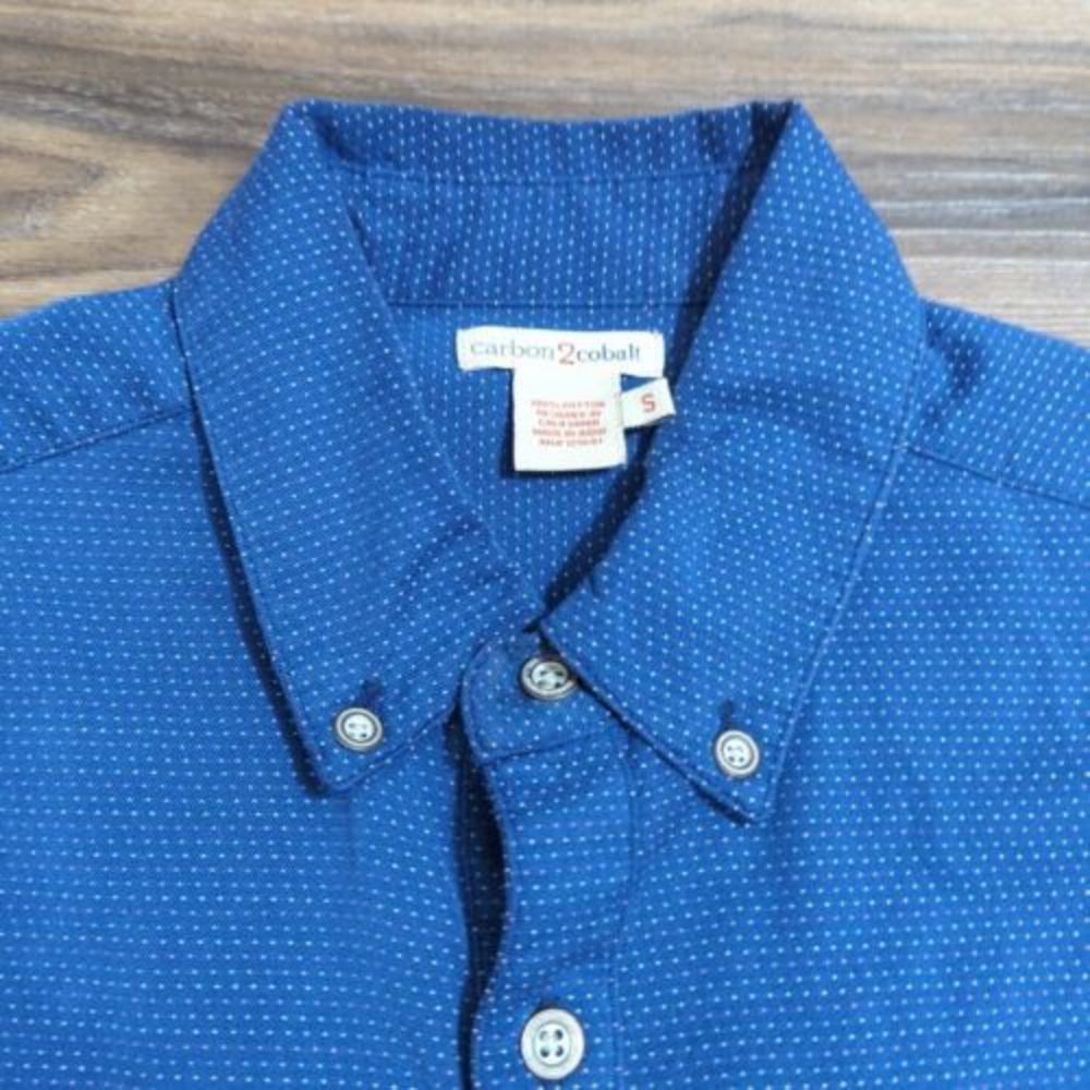 Carbon 2 Cobalt Shirt Blue S Long Sleeve‎ Button Up Flannel Polka Dot Micro Dots